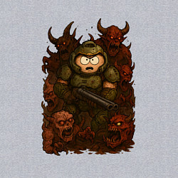 Свитшот хлопковый мужской Эрик Картман во вселенной Doom, цвет: меланж — фото 2