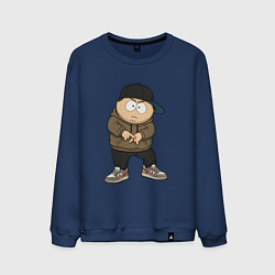 Свитшот хлопковый мужской Эрик Картман одет как подросток, цвет: тёмно-синий