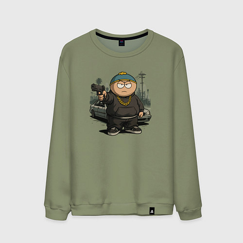 Мужской свитшот Эрик Картман в стиле ГТА / Авокадо – фото 1