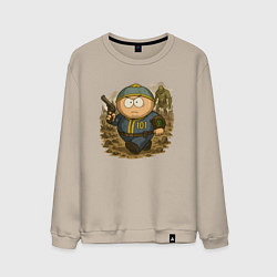 Свитшот хлопковый мужской Эрик Картман в fallout, цвет: миндальный