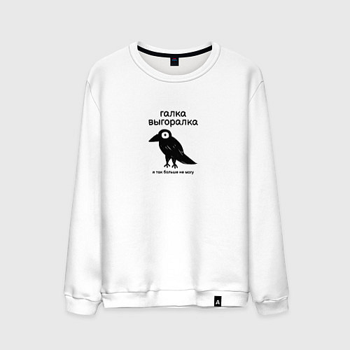 Мужской свитшот Галка выгоралка / Белый – фото 1