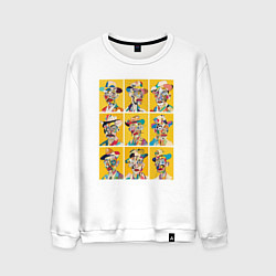 Свитшот хлопковый мужской Gentelmen, цвет: белый