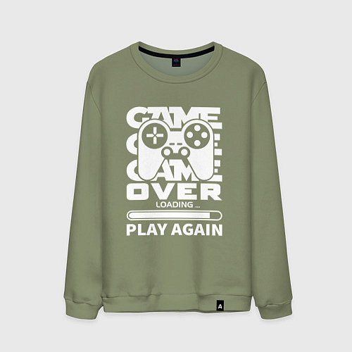 Мужской свитшот Game over play again / Авокадо – фото 1