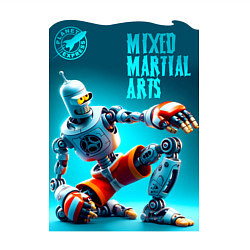 Свитшот хлопковый мужской Bender bending robot - mixed martial arts, цвет: белый — фото 2