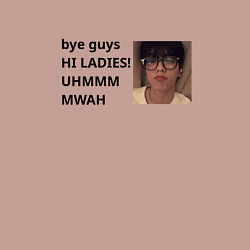 Свитшот хлопковый мужской Субин TXT Bye guys Hi ladies, цвет: пыльно-розовый — фото 2