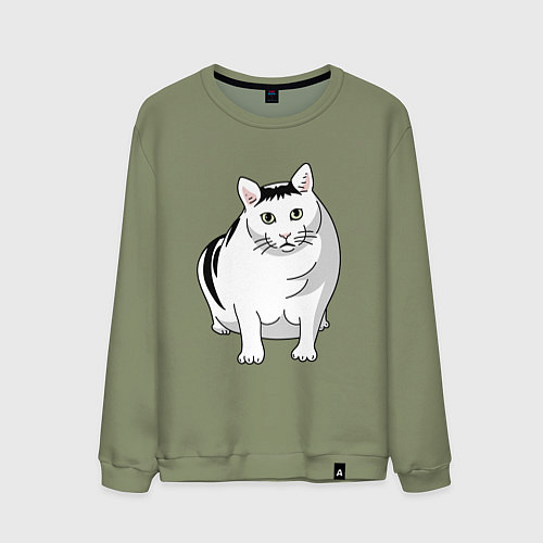 Мужской свитшот Бендер - мемный кот / Авокадо – фото 1