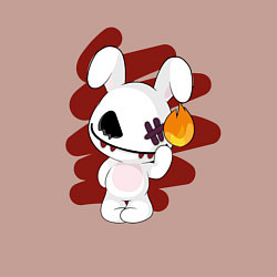 Свитшот хлопковый мужской Милый, но опасный заяц, цвет: пыльно-розовый — фото 2