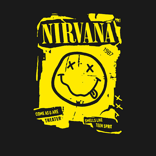 Мужской свитшот Nirvana 1987 / Черный – фото 3
