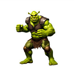 Свитшот хлопковый мужской Гибрид Шрека и Халка, цвет: белый — фото 2