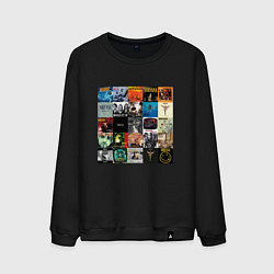 Свитшот хлопковый мужской Nirvana - обложки, цвет: черный