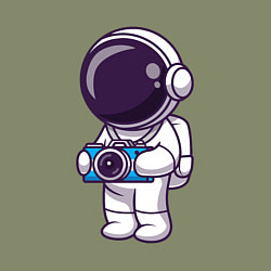 Свитшот хлопковый мужской Космонавт фотограф, цвет: авокадо — фото 2