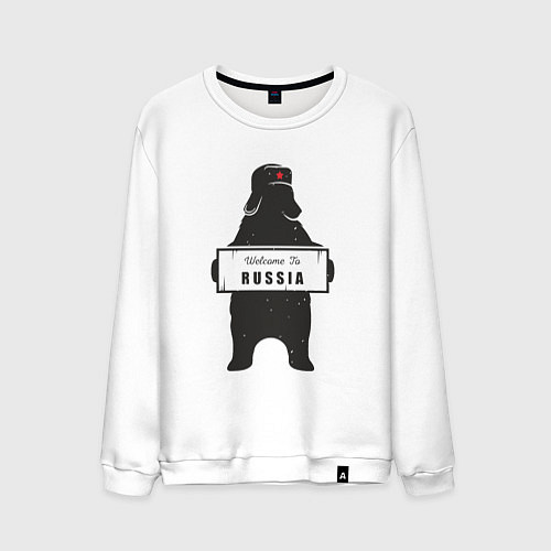 Мужской свитшот Россия добро пожаловать / Белый – фото 1