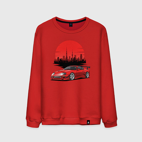 Мужской свитшот Toyota Supra - Tokyo / Красный – фото 1