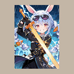 Свитшот хлопковый мужской Крольчиха Пекора с мечем, цвет: миндальный — фото 2