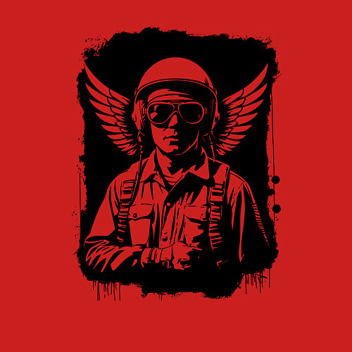 Мужской свитшот Авиатор с крыльями / Красный – фото 3