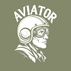 Свитшот хлопковый мужской Авиатор в ретро шлеме, цвет: авокадо — фото 2