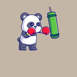 Свитшот хлопковый мужской Панда боксёр, цвет: миндальный — фото 2