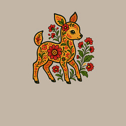 Свитшот хлопковый мужской Олененок с узорами, цвет: миндальный — фото 2