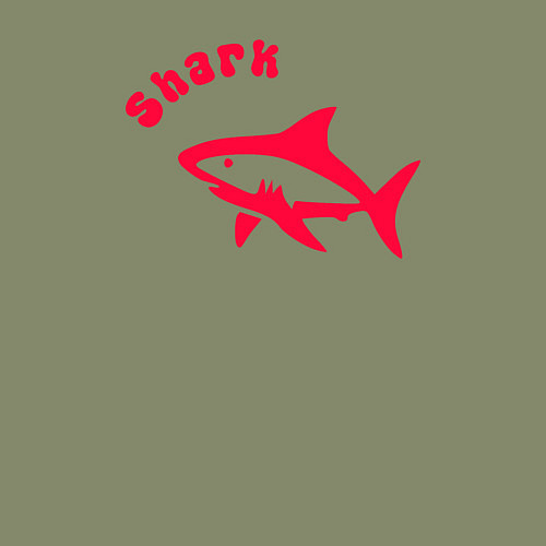 Мужской свитшот Акула-красный силуэт / Авокадо – фото 3