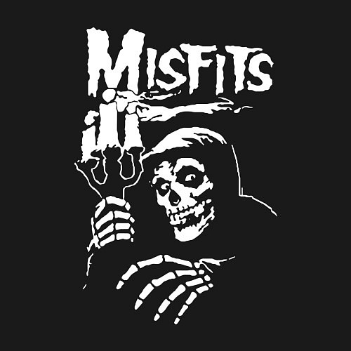 Мужской свитшот Misfits скелет / Черный – фото 3