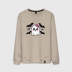 Свитшот хлопковый мужской Готическое очарование - приведение, цвет: миндальный