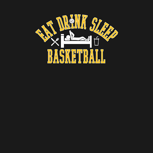Мужской свитшот Eat sleep drink basketball / Черный – фото 3