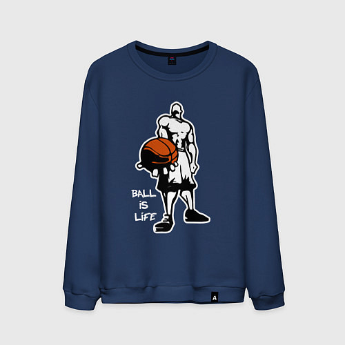 Мужской свитшот Мяч это жизнь / Тёмно-синий – фото 1