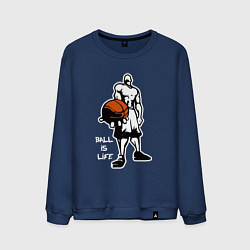 Свитшот хлопковый мужской Мяч это жизнь, цвет: тёмно-синий