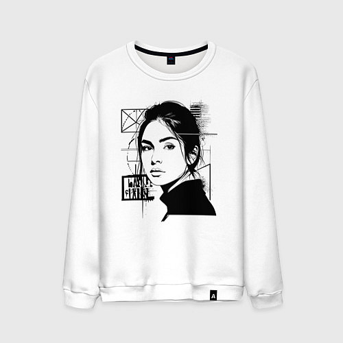 Мужской свитшот Саша Грей в стиле арт / Белый – фото 1