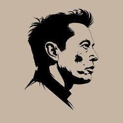 Свитшот хлопковый мужской Илон Маск в профиль, цвет: миндальный — фото 2