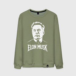 Свитшот хлопковый мужской Взгляд в космос Илона Маска, цвет: авокадо