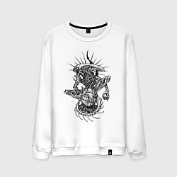 Свитшот хлопковый мужской Чужой и лицехват, цвет: белый