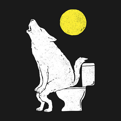 Мужской свитшот Срущий волк / Черный – фото 3