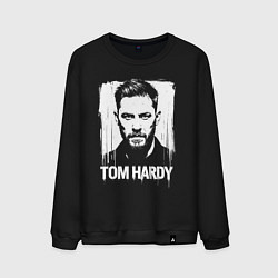 Свитшот хлопковый мужской Том Харди в краске экспрессия, цвет: черный