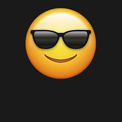 Свитшот хлопковый мужской Смайлик в очках, цвет: черный — фото 2