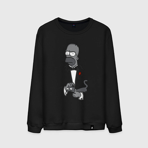 Мужской свитшот Homer godfather / Черный – фото 1