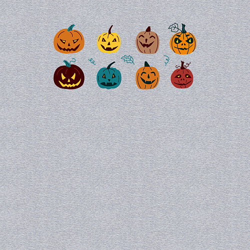 Мужской свитшот Разноцветные тыквы Джека на Хэллоуин / Меланж – фото 3