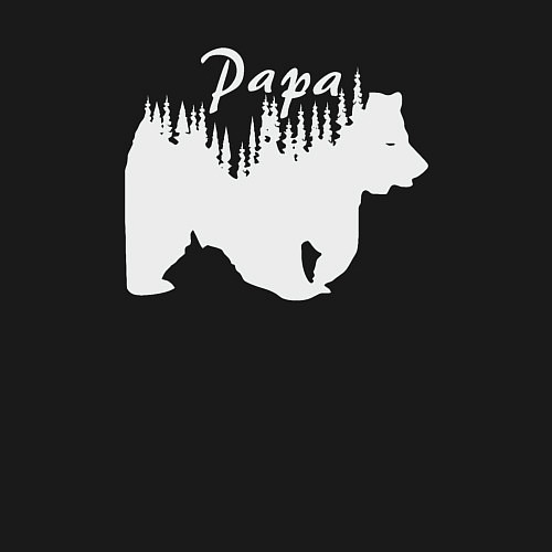 Мужской свитшот Bear papa / Черный – фото 3