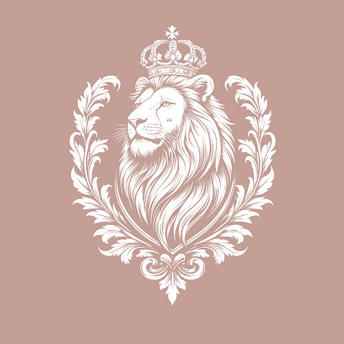 Мужской свитшот Геральдический лев в короне / Пыльно-розовый – фото 3