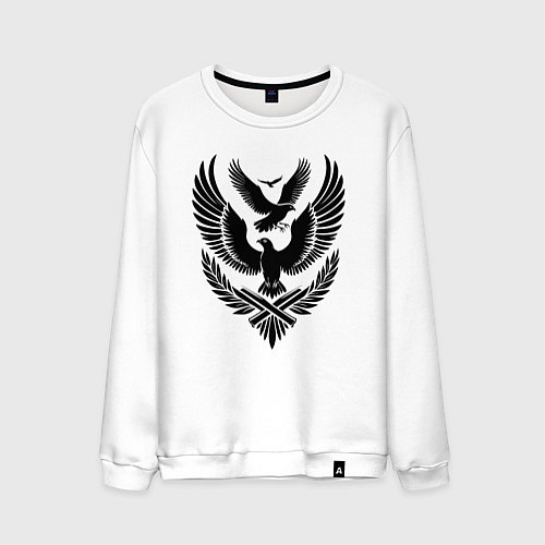 Мужской свитшот Три летящих птицы / Белый – фото 1