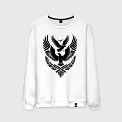 Свитшот хлопковый мужской Три летящих птицы, цвет: белый