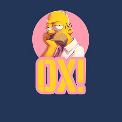 Свитшот хлопковый мужской Гомер Ох, цвет: тёмно-синий — фото 2