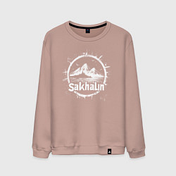 Мужской свитшот Сахалин горы у воды