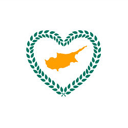 Свитшот хлопковый мужской Кипр в сердце, цвет: белый — фото 2