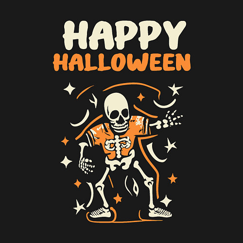 Мужской свитшот Хэллоуин день скелетов ночь вампиров / Черный – фото 3