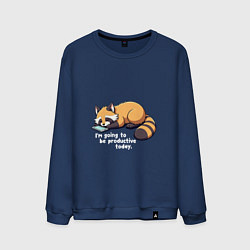 Мужской свитшот Ленивый енот с телефоном