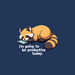 Свитшот хлопковый мужской Ленивый енот с телефоном, цвет: тёмно-синий — фото 2