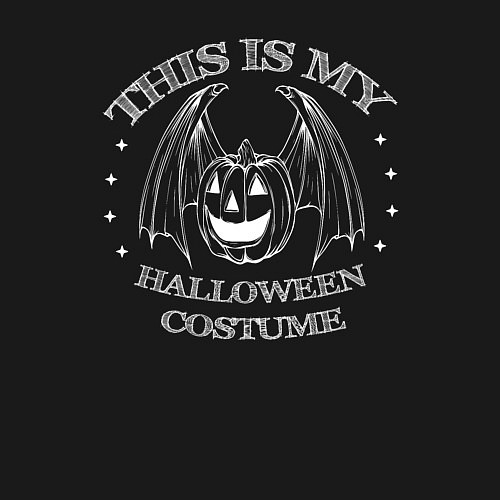 Мужской свитшот Это мой хэлоуин костюм с тыквой с крыльями / Черный – фото 3