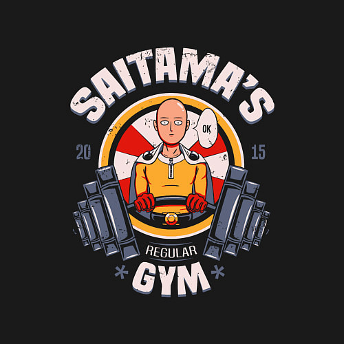 Мужской свитшот Ванпанчмен saitama gym / Черный – фото 3