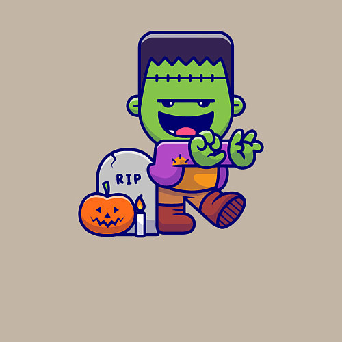 Мужской свитшот Милый Франкенштейн / Миндальный – фото 3